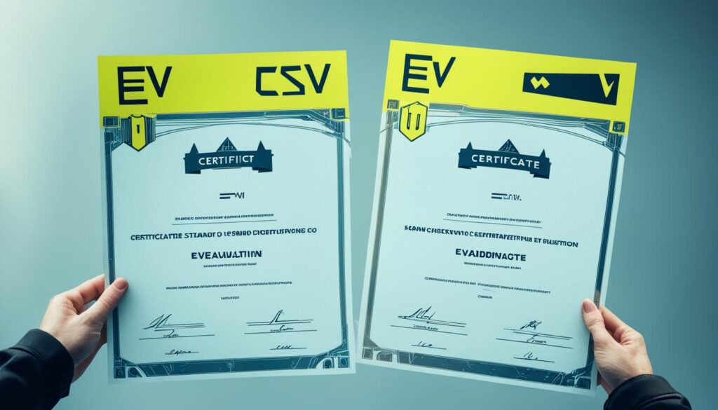 ev vs standard code signing certificates